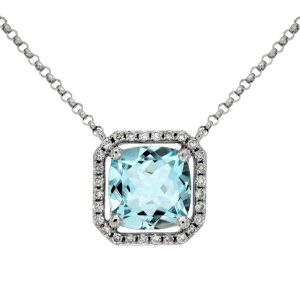 AQUAMARINE & DIAMOND NECKLACE