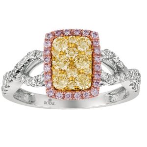 WHITE&YELLOW&PINK DIAMOND RING