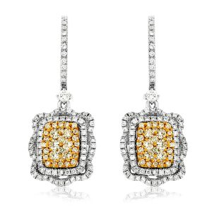 YELLOW DIA & DIAMOND EARRING