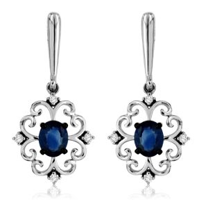 SAPPHIRE & DIAMOND EARRING