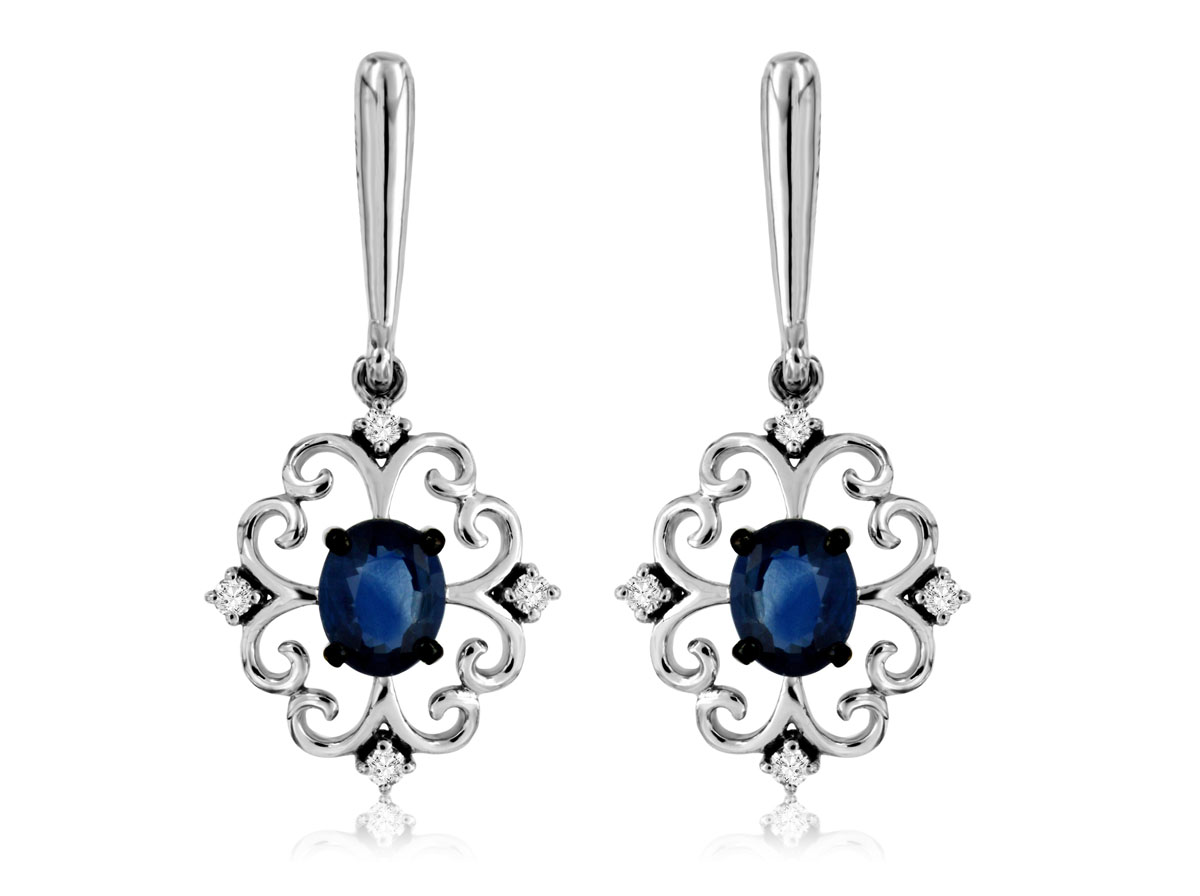 SAPPHIRE & DIAMOND EARRING