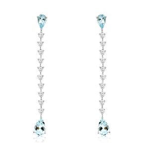 AQUAMARINE & DIAMOND EARRING