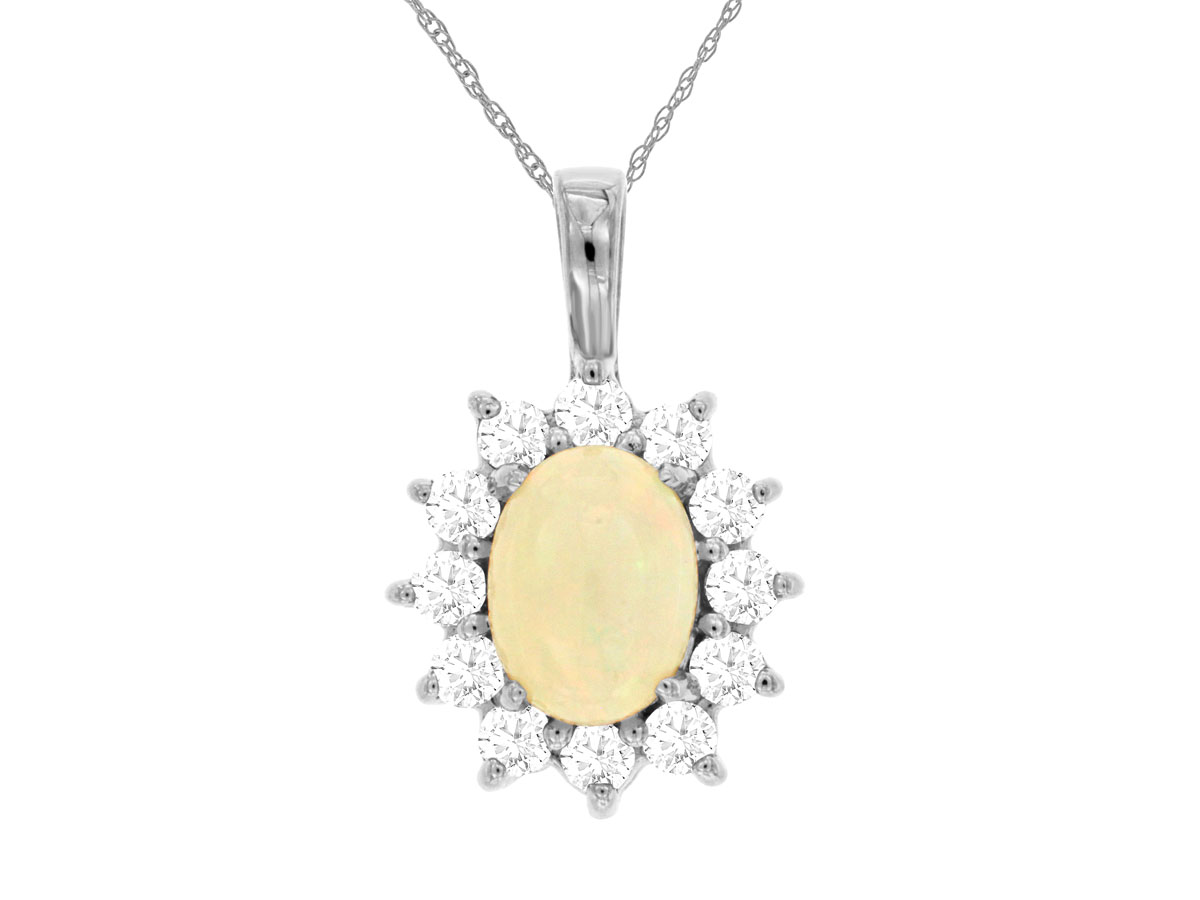 OPAL & DIAMOND PENDANT