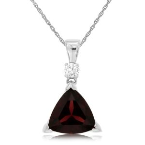 GARNET & DIAMOND PENDANT