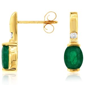 EMERALD & DIAMOND EARRING