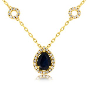 SAPPHIRE & DIAMOND NECKLACE