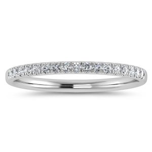 14K White Gold Lab Grown Diamond 1/6 Ct.Tw. IGI Certified Wedding Band