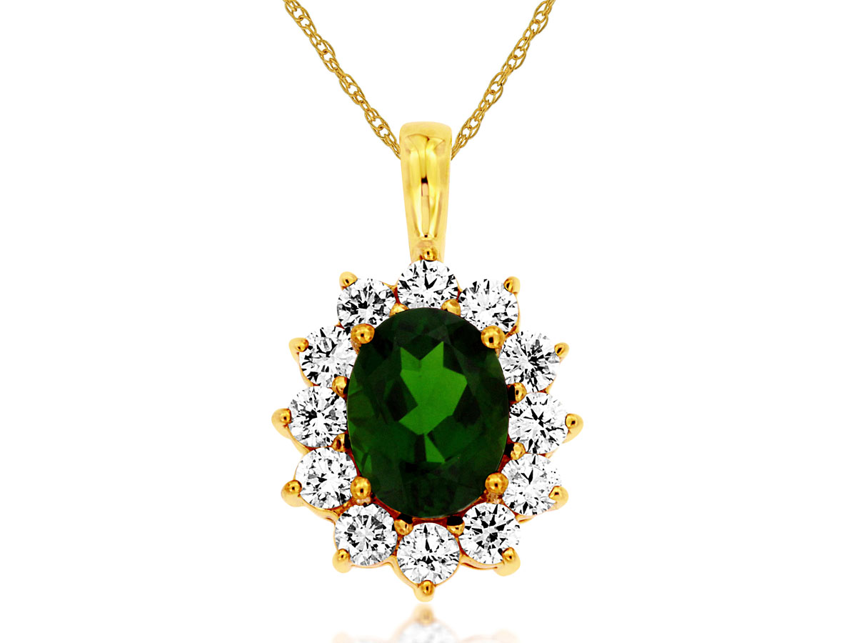 RUSSALITE & DIAMOND PENDANT