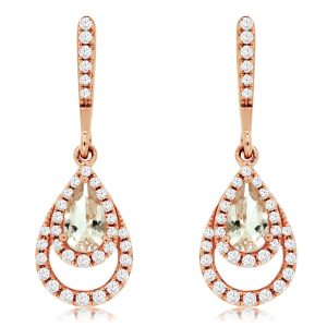 MORGANITE & DIAMOND EARRING