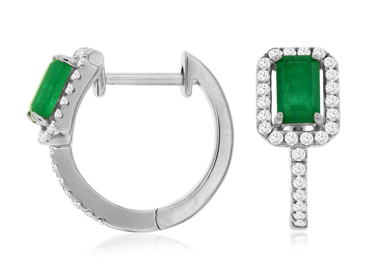 EMERALD & DIAMOND EARRING