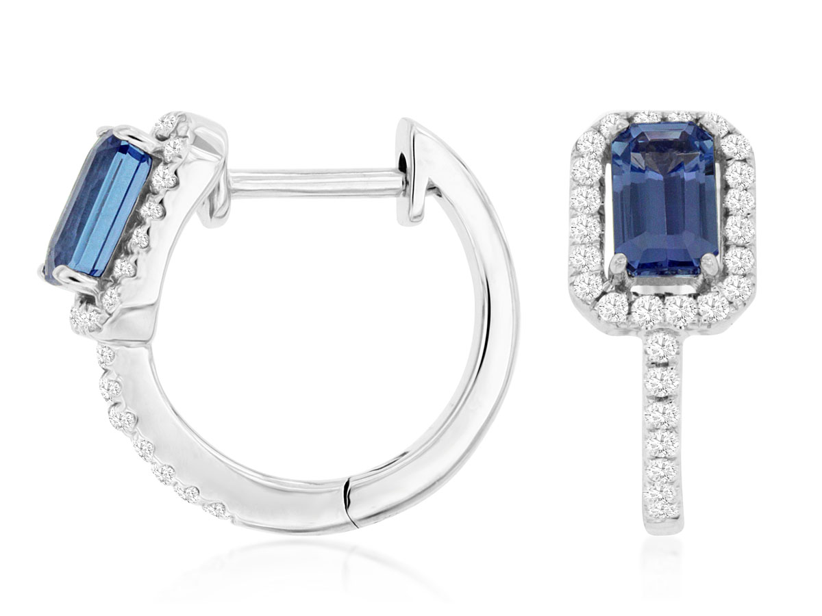TANZANITE & DIAMOND EARRING
