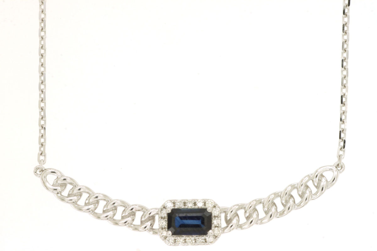 SAPPHIRE & DIAMOND NECKLACE