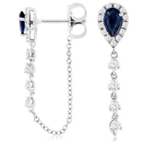 SAPPHIRE & DIAMOND EARRING