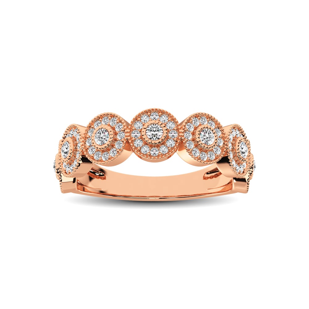 14K Rose Gold 1/2 Ct.Tw. Diamond Stackable Band