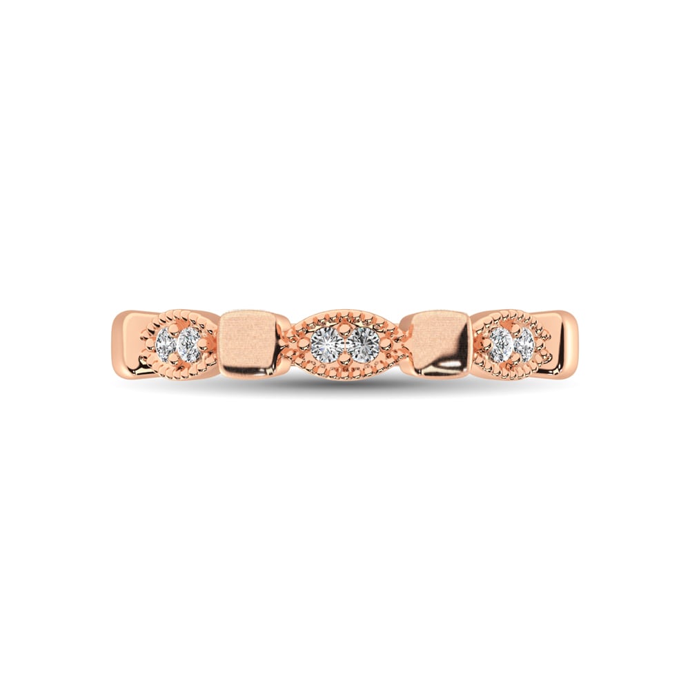 14K Rose Gold 1/10 Ct.Tw. Diamond Stackable Band
