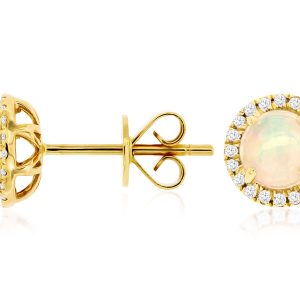 OPAL & DIAMOND EARRING