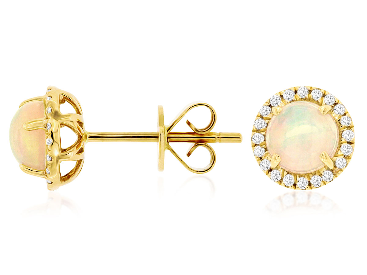 OPAL & DIAMOND EARRING