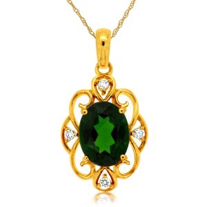 RUSSALITE & DIAMOND PENDANT