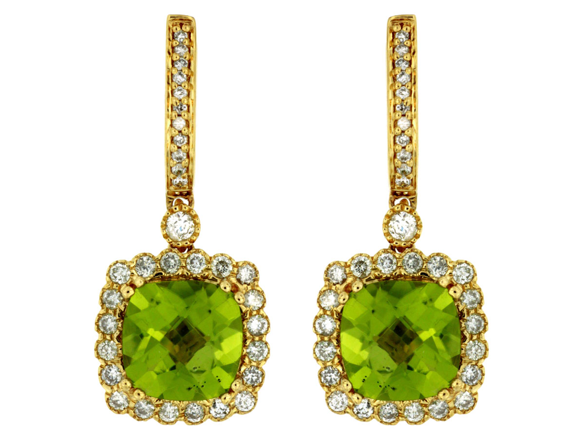 PERIDOT & DIAMOND EARRING