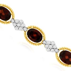 GARNET & DIAMOND BRACELET