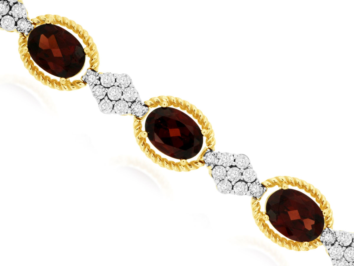 GARNET & DIAMOND BRACELET
