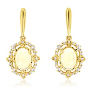 OPAL & DIAMOND EARRING