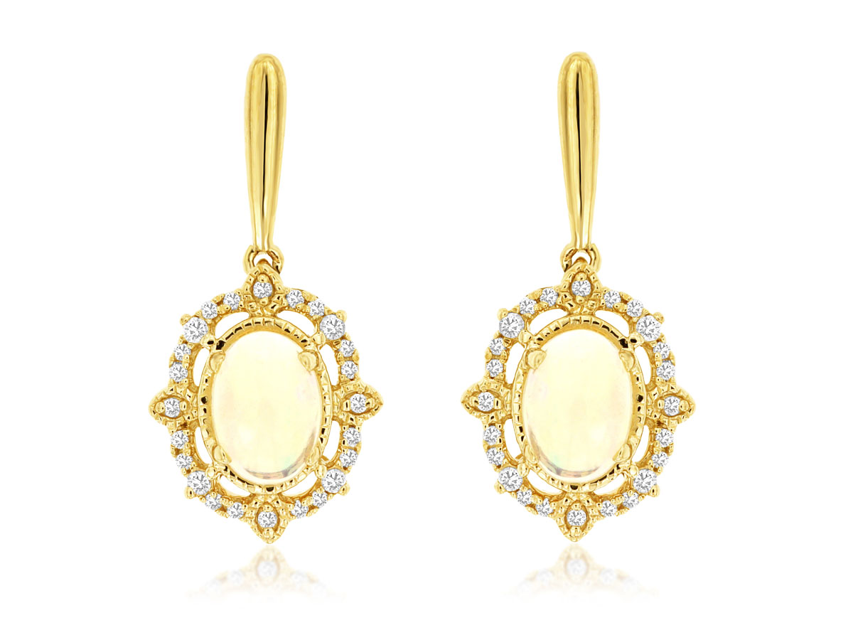 OPAL & DIAMOND EARRING