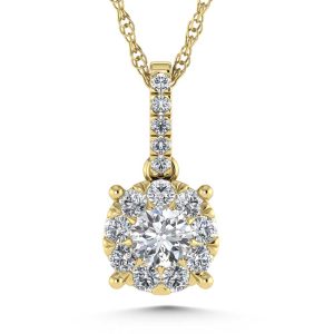 14K Yellow Gold Lab Grown Diamond 1/2 Ct.Tw. Fashion Pendant