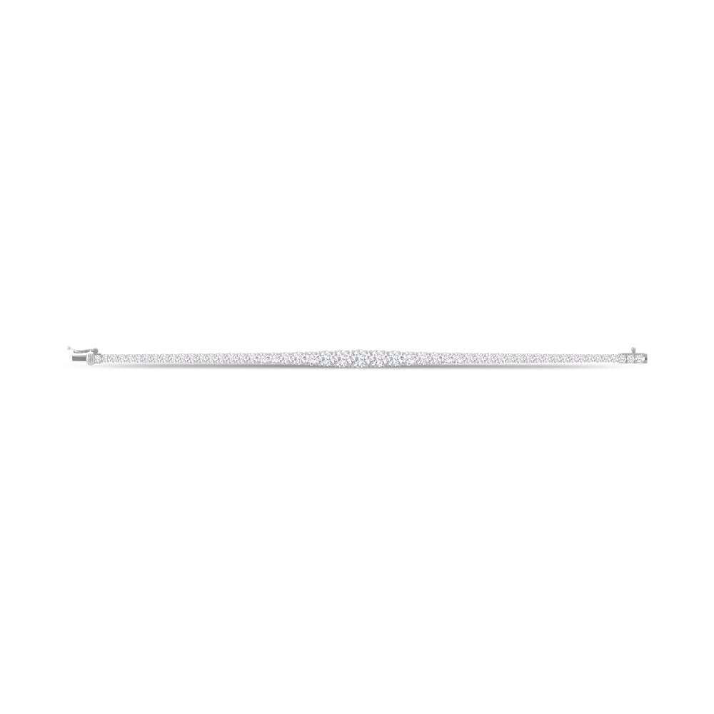 14K White Gold Lab Grown Diamond 5 Ct.Tw. Gratuating Bracelet