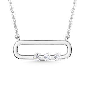 10K White Gold Lab Grown Diamond 1/10 Ct.Tw. Fashion Necklace