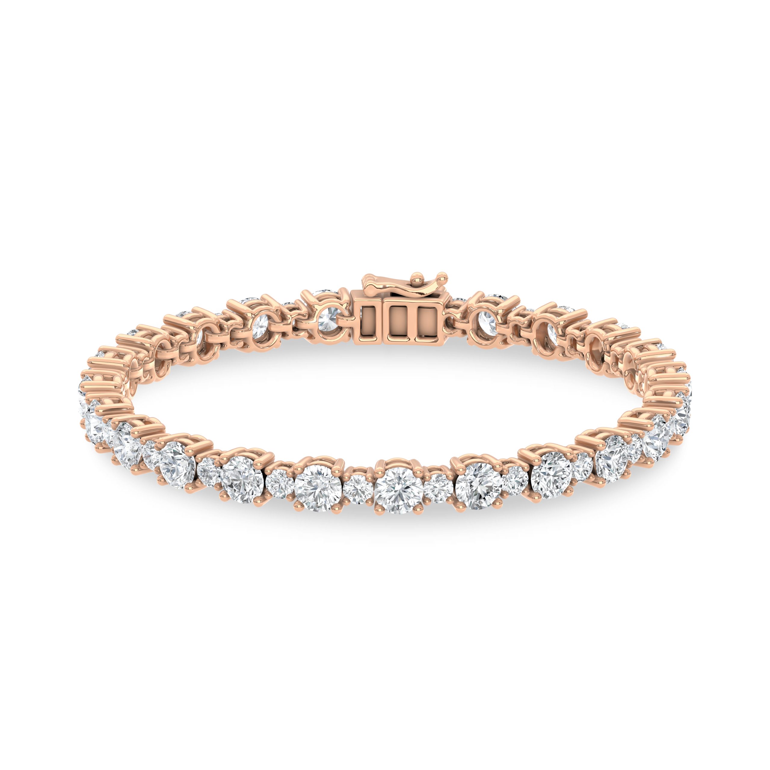 14K Rose Gold Lab Grown Diamond 9 1/3 Ct.Tw. Fancy Bracelet