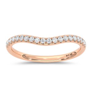 14K Rose Gold Lab Grown Diamond 1/6 Ct.Tw. Chevron Band
