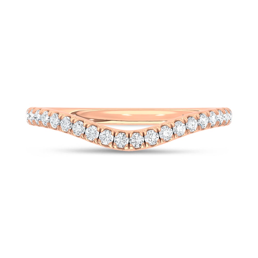 14K Rose Gold Lab Grown Diamond 1/6 Ct.Tw. Chevron Band