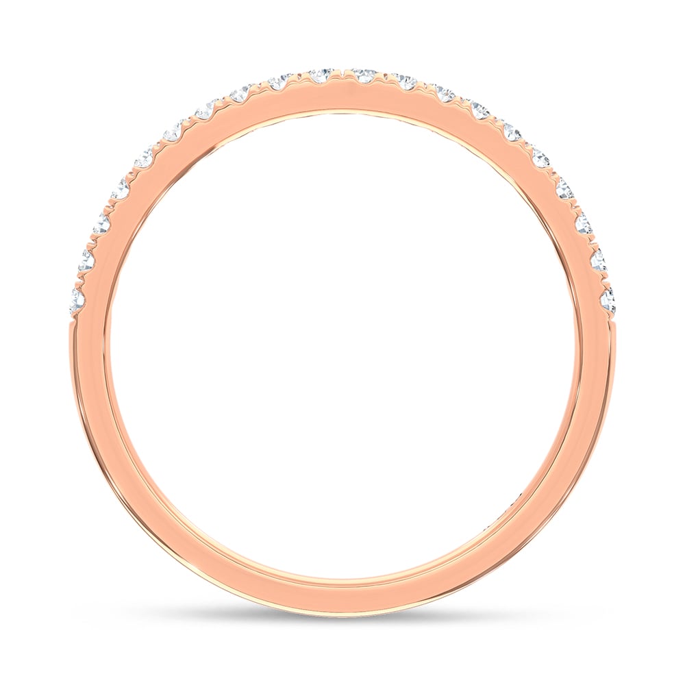 14K Rose Gold Lab Grown Diamond 1/6 Ct.Tw. Chevron Band