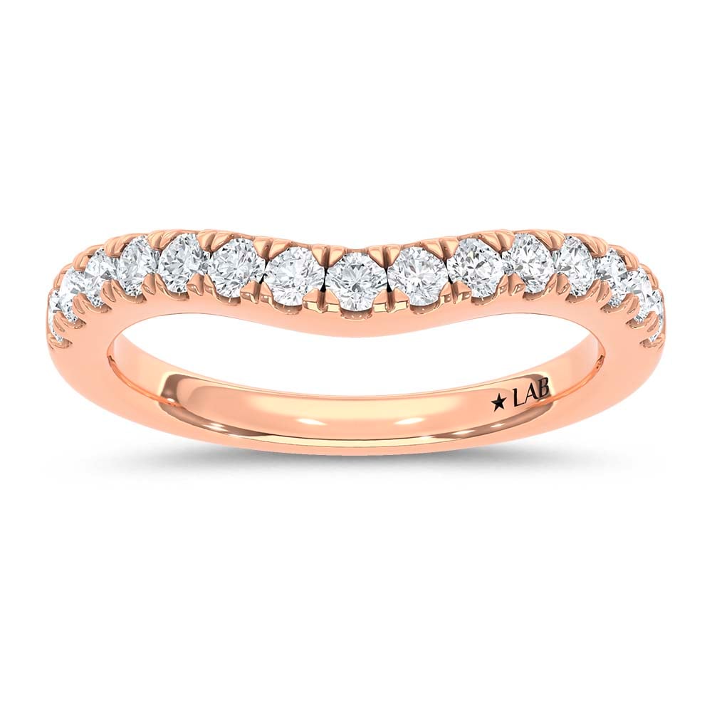 14K Rose Gold Lab Grown Diamond 1/2 Ct.Tw. Chevron Band