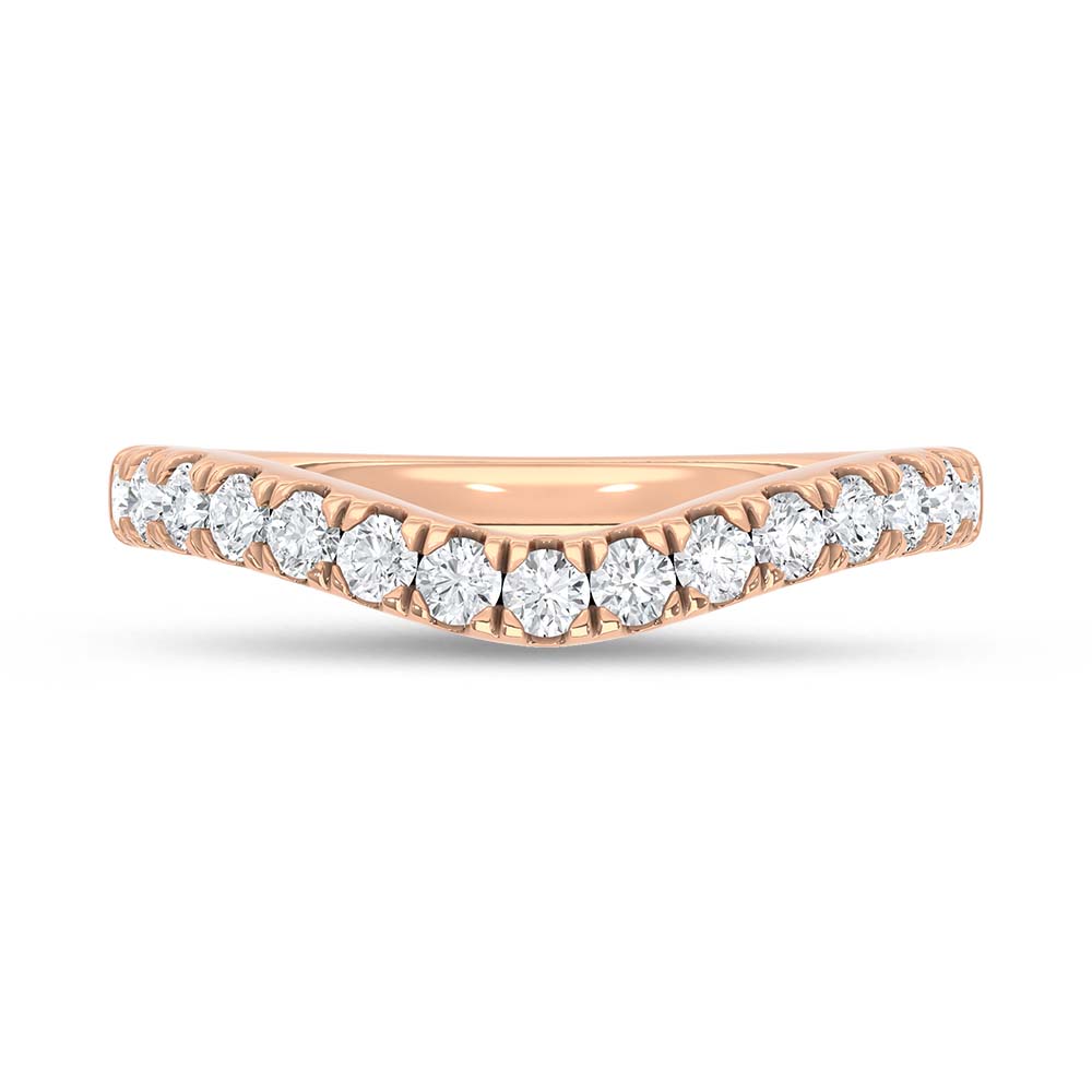 14K Rose Gold Lab Grown Diamond 1/2 Ct.Tw. Chevron Band