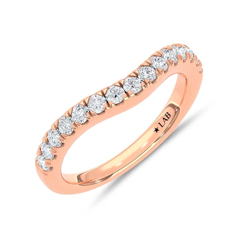 14K Rose Gold Lab Grown Diamond 1/2 Ct.Tw. Chevron Band