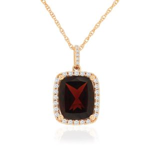 GARNET & DIAMOND PENDANT