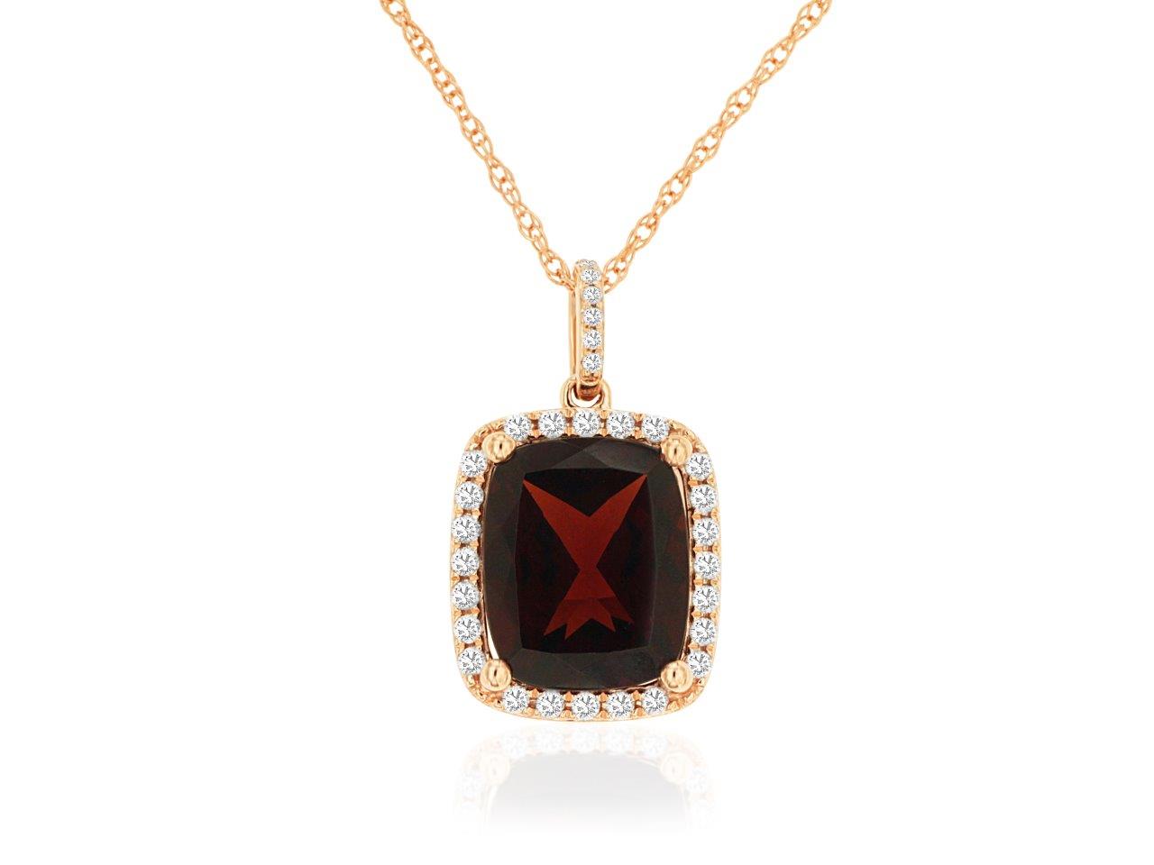 GARNET & DIAMOND PENDANT