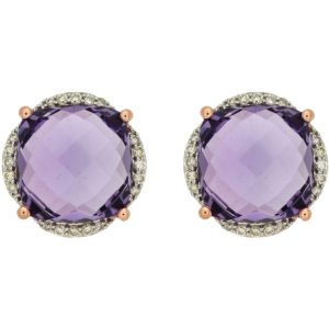 AMETHYST & DIAMOND EARRING