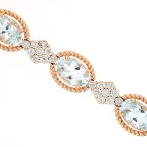 AQUAMARINE & DIAMOND BRACELET
