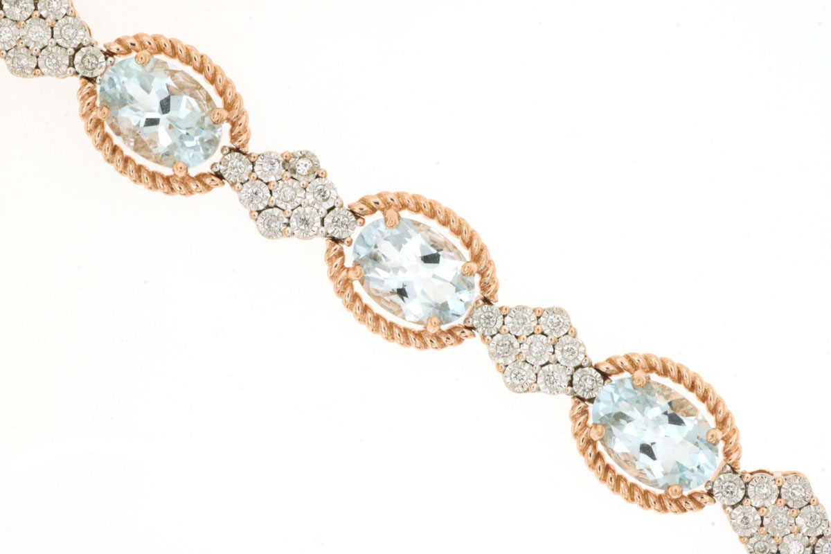 AQUAMARINE & DIAMOND BRACELET