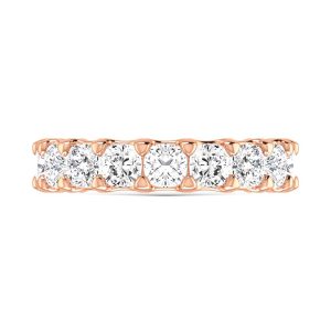 14K Rose Gold  1 1/2 CT Tw.  Cushion Shape Lab Grown Diamond Three Forth Eternity Band