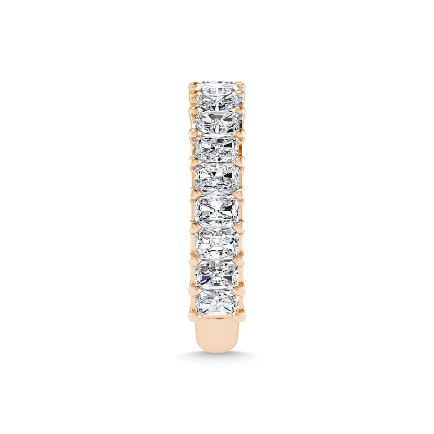 14K Rose Gold 2 CT Tw. Emerald Shape Lab Grown Diamond Three Forth Eternity Band
