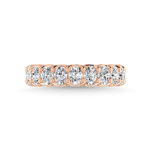 14K Rose Gold  1 7/8 CT Tw. Oval Shape Lab Grown Diamond Three Forth Eternity Band