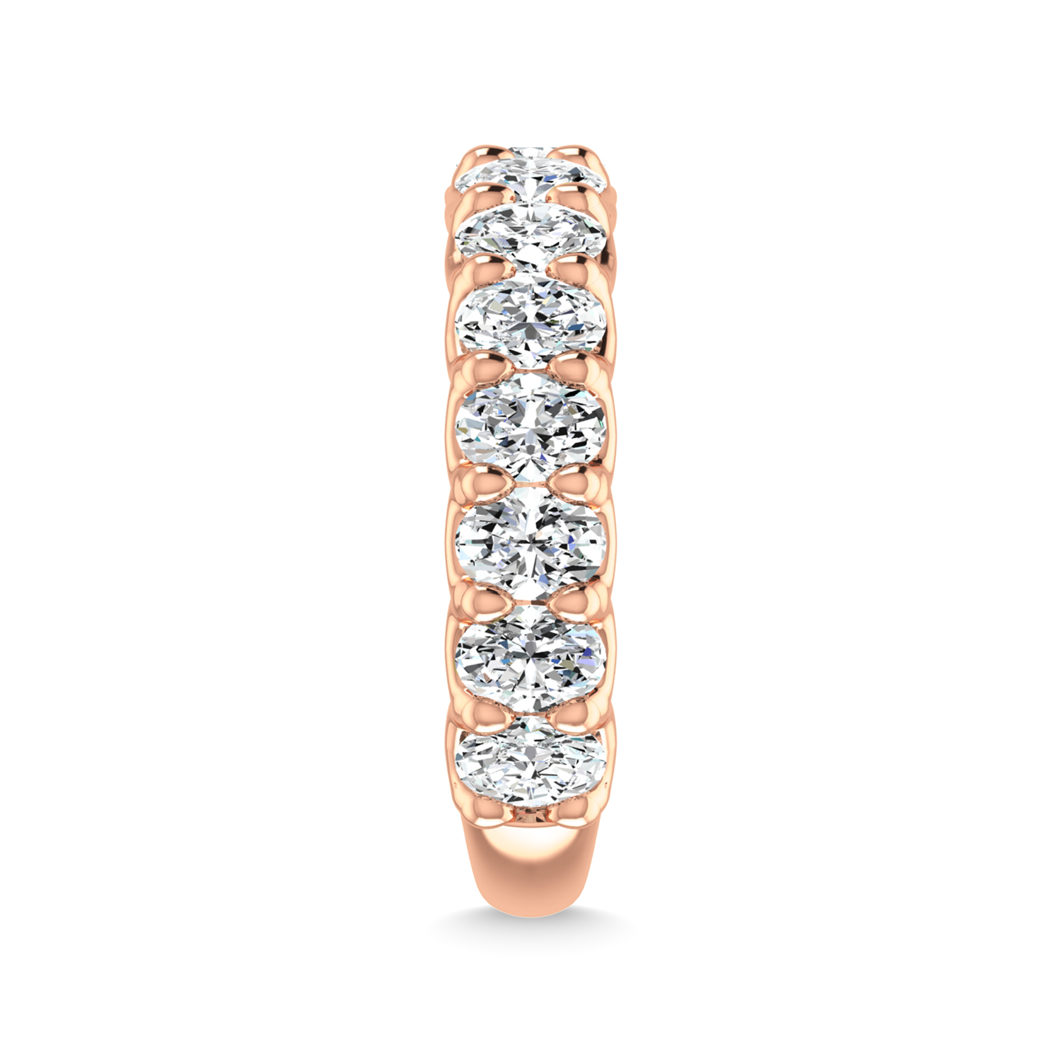 14K Rose Gold 1 7/8 CT Tw. Oval Shape Lab Grown Diamond Three Forth Eternity Band