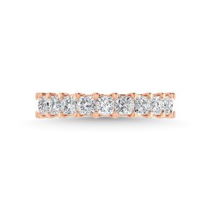 14K Rose Gold  1 7/8 CT Tw. Princess Shape Lab Grown Diamond Three Forth Eternity Band