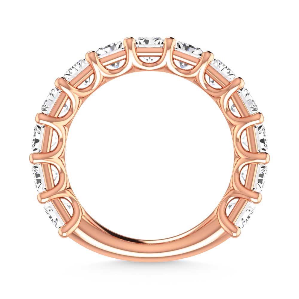 14K Rose Gold 1 7/8 CT Tw. Radiant Shape Lab Grown Diamond Three Forth Eternity Band
