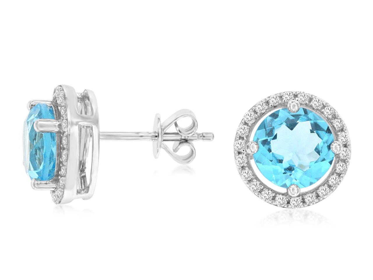 BLUE TOPAZ & DIAMOND EARRING
