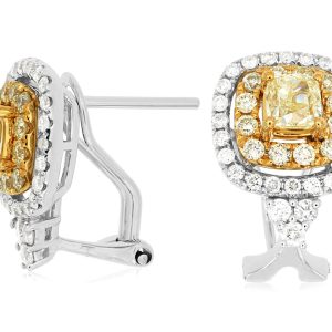 YELLOW DIA & DIAMOND EARRING